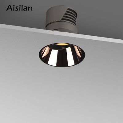 【☸2023 New☸】 lan84 Aisilan ไฟสปอร์ตไลท์ดาวน์ไลท์ Led แบบนอร์ดิกมีไฟ Led ฝังด้านล่างสีดำทรงกลมดีไซน์ขอบแคบ7W สำหรับ Ac90-260v ให้แสงสว่างในอาคาร
