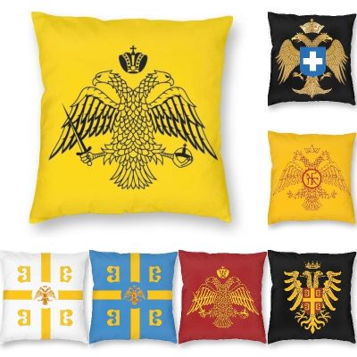 【LZ】 Byzantine Imperial Flag By The Greek Orthodox Churches Cushion Cover 40x40 Home Decor Printing Throw Pillow for Car Double Side