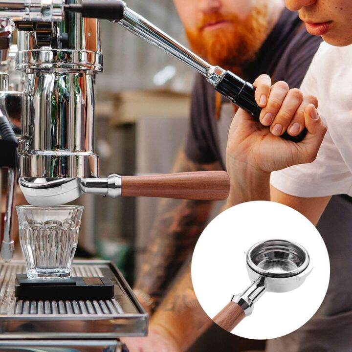 58mm-stainless-steel-coffee-machine-e61-no-base-filter-bracket-coffee-bottomless-handle-coffee-spoon-wooden-handle-professional-accessories