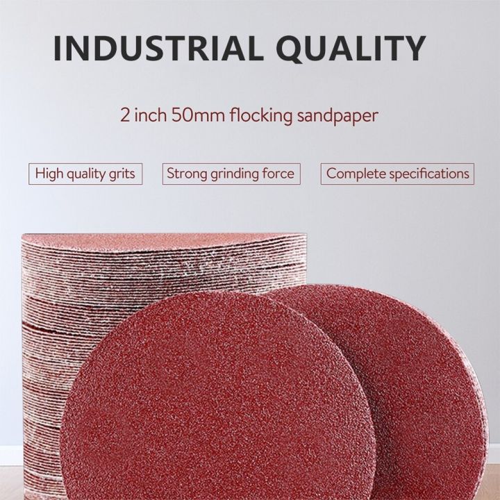 100pcs-50mm-2in-round-sandpaper-discs-sand-sheets-80-3000-grit-hook-and-loop-sanding-disc-polishing-flocking-sandpaper-for-wood
