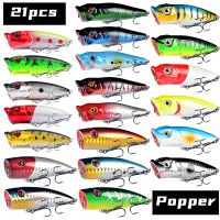 hot【DT】■℗✱  New 21pcs/set Fishing Lures Mixed 4 Topwater Bait  Artificial Make Plastic Wobbler Tackle Wholesale