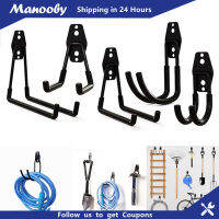 Manooby Multi-Function บันได Heavy หน้าที่ที่มีประโยชน์ราวไม้แขวนที่เก็บของในโรงรถตะขอติดผนังผู้ถือเครื่องมือ