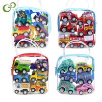 6Pcs Pull Back Car Toys Mobile Machinery Shop Construction Vehicle Fire Truck Taxi Model Baby Mini Cars Gift Children Toys GYH