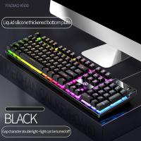 SunniMix ไฟ RGB Backlit USB คีย์บอร์ดเล่นเกมเชิงกลสำหรับสำนักงานเกมพีซี