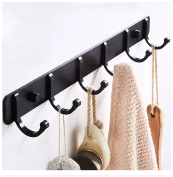 Space Aluminum Black Hook Bathroom Towel Hook Living Room Door Back ...