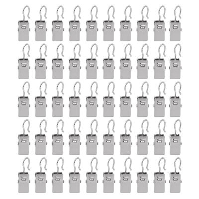 50 PCS Stainless Steel Curtain Clips with Hook for Curtain Photos Home Decoration Outdoor Party Wire Holder