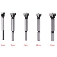 Five Industrial-Grade Carbide Woodworking Bits 3 Inch Forstner Bit Forstner Drill Bits with Triangular Shanks Contain 12 Mm, 15 Mm, 17 Mm, 20 mm and 23 mm