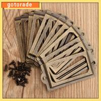 GOTORADE 12pcs ตู้เฟอร์นิเจอร์ตู้ ป้ายลิ้นชักป้าย กล่องกล่องลิ้นชัก ทองเหลืองโบราณ ที่ใส่นามบัตรไฟล์ ดีไอวาย ที่จับแบบถือ โครงตู้ดึง บ้านในบ้าน