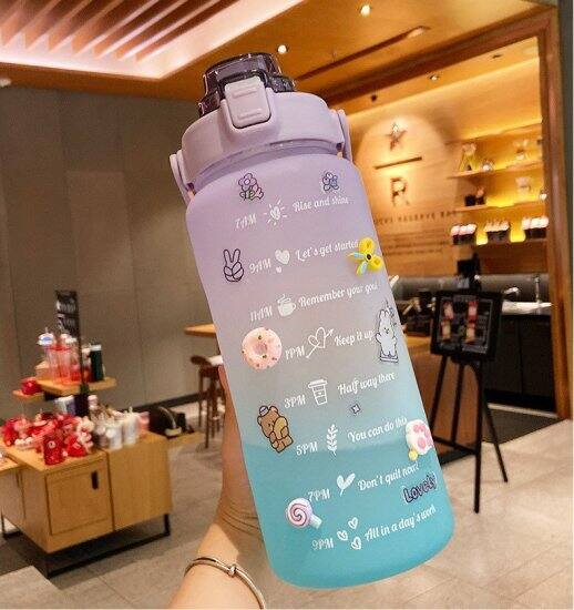 Bình nước 2 lít tặng kèm sticker có vạch báo giờ uống nước tiện lợi chất - ảnh sản phẩm 3
