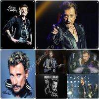 [Hot Sale]♈Johnny Hallyday Star Metal Tin Signs Metal Wall Art Decor Living Room Wall Stickers  Home Size: 20cm X 30cm（Contact the seller, free customization）