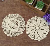 10PcsLot 20cm Round lace cotton table place mat pad crochet placemat cup mug wedding tea cookware coaster Christmas doily Decro