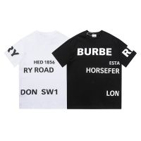 à➩➢Burber * * เสื้อแขนสั้นลําลอง พิมพ์ลายตัวอักษร ทรงไม่สมมาตร แบบสร้างสรรค์ แฟชั่นสําหรับสตรี