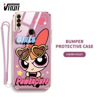 VRQR Powerpuffy เคสโทรศัพท์สำหรับหญิงสาวน่ารักสำหรับ OPPO A31 2020 A8ซูเปอร์เกิร์ลกรอบนุ่มบางพิเศษ (ฟรีสายคล้องรวม)