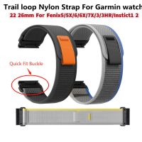 22 26mm Trail Loop Nylon Strap For Garmin Fenix5 6 7 Instinct1 2 Quick Fit Wristband Fenix5X 6X 7X Tactix Sport Band Bracelet  E Straps