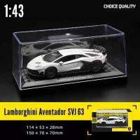 {“》{ CCA 1:43 Aventador SVJ 63 Maserati Mclaren Land Rover Guard บีเอ็มดับบิลเบนซ์โมเดลรถยนต์พร้อมหมวกกันน็อคกล่องอะคริลิครถของเล่นโลหะผสม