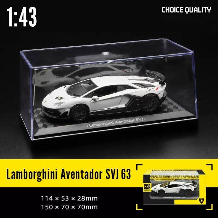 cca-1-43-aventador-svj-63-maserati-mclaren-land-rover-guard-โมเดลรถยนต์บีเอ็มดับบิลเบนซ์พร้อมหมวกกันน็อครถของเล่นโลหะผสมกล่องอะคริลิค