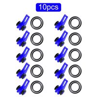 10ชิ้นที่ยึดจับตะขอตกปลาพลาสติกอุปกรณ์ล่อเพื่อความปลอดภัยเบ็ดเกี่ยวการรักษาเสาปลาชุดอุปกรณ์ตกปลาเครื่องมือ