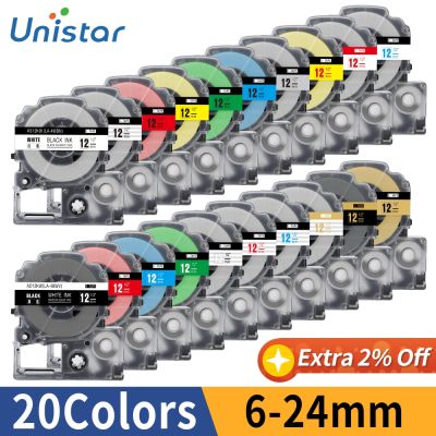 Unistar SS12KW Tapes 12mm Compatible for Epson Labelworks lw400 /KingJim SS12KW LC-4WBN Label Maker Tape for LW300 Label Printer
