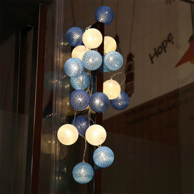 102040 LED Cotton Ball Garland String Lights Twinkle Garlands Battery Decor Christmas Holiday Party Wedding Lamps