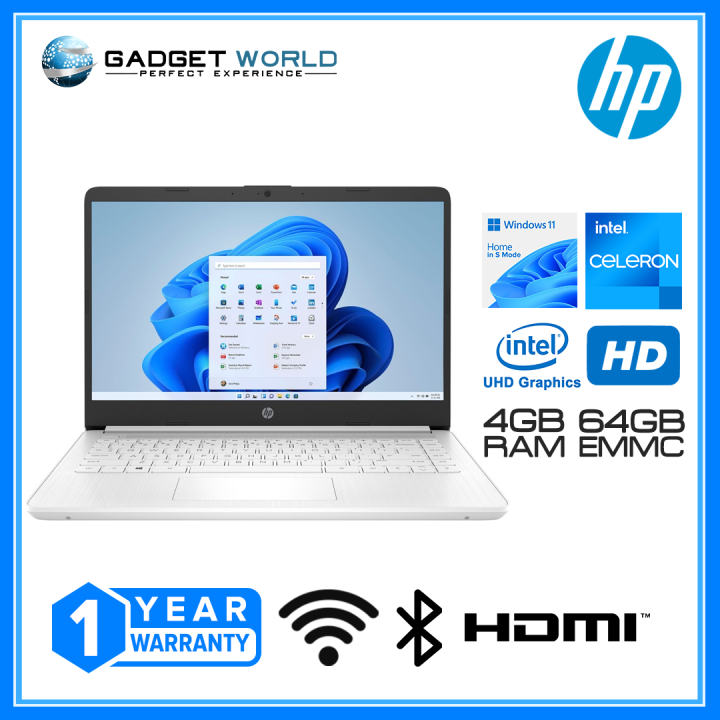 Hp 14 Hd Laptop Intel Celeron 4gb Ram 64gb Emmc Storage Snowflakes 14 Dq0052dx Lazada Ph 1358