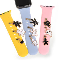 【CW】Black White Small Animal Pattern Silicone Strap Decorative Paw Buckle For Band Charm Accessories For celet