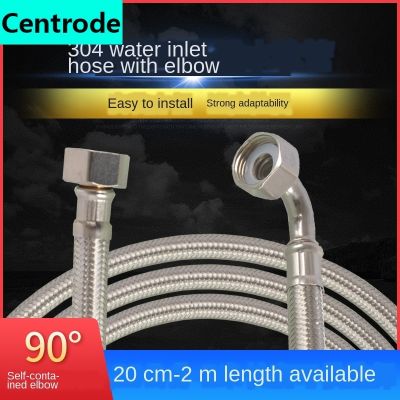 Unilateral articulated elbow 304 stainless steel braided hose water heater toilet angle valve faucet hot cold inlet pipe