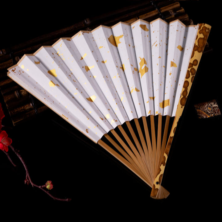 95-inch-meifei-mottled-bamboo-fan-handmade-mottled-bamboo-meilu-fan-frame-xuan-paper-fan-surface-crafts-xiangfei-imperial-concubine-bamboo-folding-fan