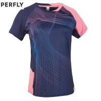 เสื้อยืดแบดมินตัน เสื้อแบดมินตันหญิง T-SHIRT BADMINTON WOMEN PERFLY 560WOMEN