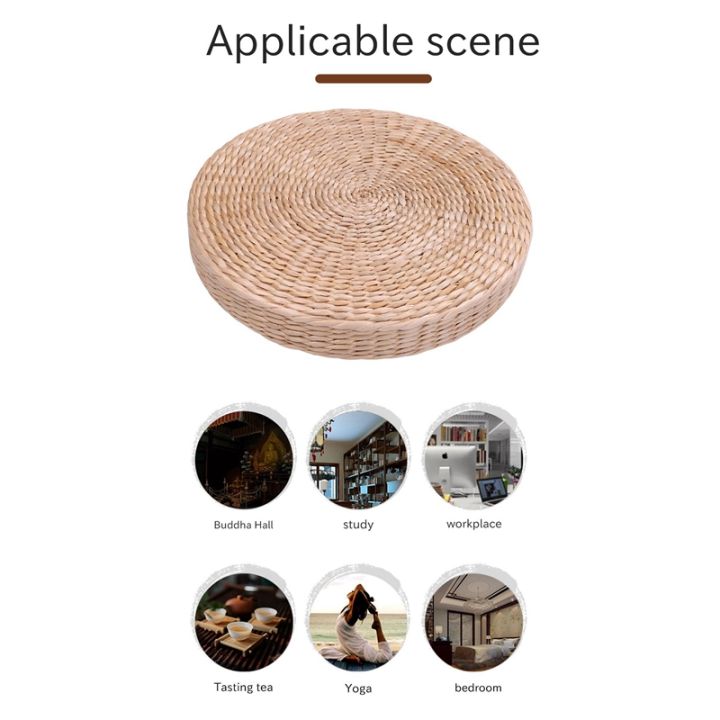 40cm-tatami-cushion-round-straw-weave-handmade-pillow-floor-yoga-chair-seat-mat