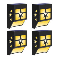 T-SUN 4 PACKS LED Solar Wall Light Outdoor IP65 Star Solar Lamp For Path Yard Landscape Garden Solar Power Solar Garden Light