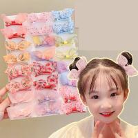 2PCS New Lovely Princess Gradient Color Bow Girls Hairpins Children Headwear Hairgrip Hair Clips Barrettes Hair Accessories