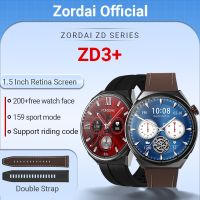 Zordai 2023 Smart Watch ZD3 + 1.5 นิ้วผู้ชาย Bluetooth Call ECG การชาร์จแบบไร้สาย AI Voice Fitness Tracker ZD3 Plus NFC Smartwatch