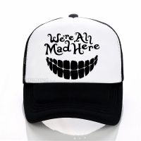 2023 Were All Mad Here Cheshire Cat Alice In Wonder Baseball Cap Mesh Trucker Hats