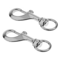 ♧♘□ WDAir 2 Pieces Stainless Steel Round Eye Swivel Bolt Snap Hook Dog Chain Clip 68mm