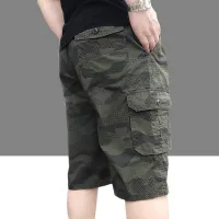 มี 3 สี (L - 6XL) กางเกงขาสั้นลายพราง กางเกงขาสั้น เอวยืด ลายทหาร กางเกงขาสั้น ไซส์ใหญ่ คนอ้วน กางเกงเอวยืด คาร์โก