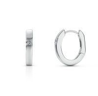 ต่างหูเพชร Classic Single Pave Hoop Earrings (EC111)