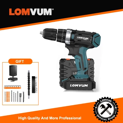 ขาย LOMVUM 25VF ไร้สายความเร็วสูง2เจาะสว่านไขควงไฟฟ้ามัลติฟังก์ชั่ไร้สายสว่านไฟฟ้าไร้สายไขควงพร้อมแบตเตอรี่ลิเธียม Drills Bits กล่อง