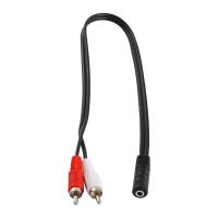 QINDALLE 40ซม. หูฟัง 3.5 2 อาร์ซีเอ 3.5 มม. ถึง RCA 3.5mm ตัวเมีย ตัวแยกสัญญาณ สายสัญญาณเสียง เสียงสเตอริโอ สายแปลง