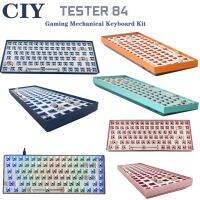 TESTER84 CIY84คีย์บอร์ดแบบกลไก Hotswap ของตกแต่งงานปาร์ตี้อะลูมินัมอัลลอย NKRO Type-C แบ็คไลท์ RGB อะไหล่แต่งกรอบกลางโลหะ