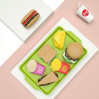 27pcs Children Pretend Play Toy Set Simulation Kitchen Food Hamburger Bread Chips Role Play Educational Gift Toys