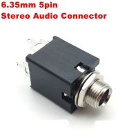 1 pcs 1/4 6.35 6.5 mm 5 Foot stereo Audio Headphone Microphone/Guitar Female PCB socket Jack Connector