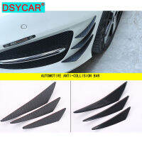 【 Cw】 Dsycar 6ชิ้นเซ็ตยูนิเวอร์แซพีวีซียืดรถกันชนลิปสปอยเลอร์ครีบ Canards Trim Kit ด้วยเทปกาว