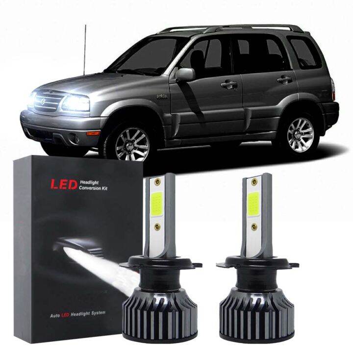 2 PC For Suzuki Grand Vitara 6000k Headlamp HeadLight Light Bulbs 2001