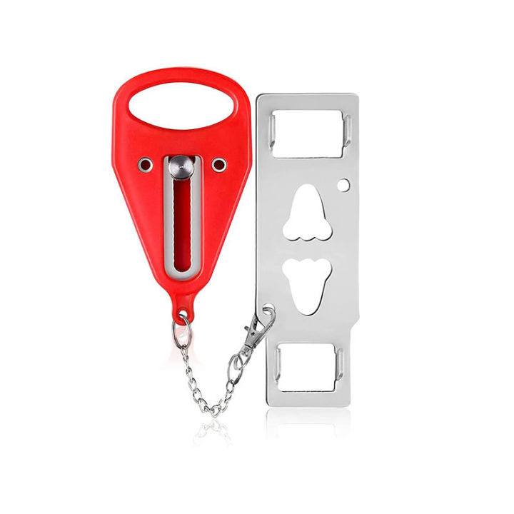 ล็อคประตูแบบพกพา-ที่ล็อคประตู-ที่ล็อคเพื่อความปลอดภัย-แบบพกพาโรงแรมประตูล็อค-อุปกรณ์ล็อคประตูกันขโมย-hotel-anti-lock-artifact