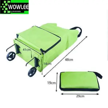 Small Pull Cart Portable Shopping Food Organizer Trolley Bag On