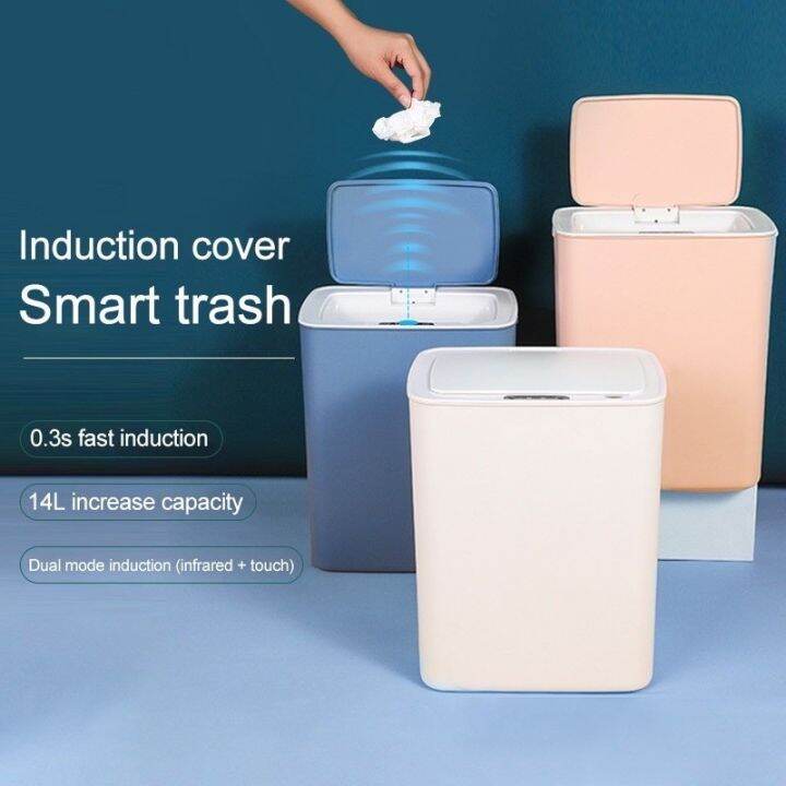 【COD】 【14L】USB rechargeable smart wireless induction trash can | Lazada PH