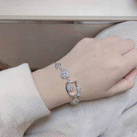 Sanrio สร้อยข้อมือ Charms เครื่องประดับ Hello เปิดปรับประกายเพชรเงินฝังเครื่องประดับ Zircon นักเรียนสาว Gift