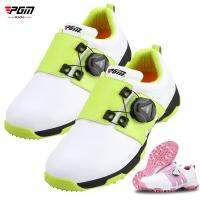 Child Finesse Golf Shoe Antiskid Kids sports shoes boy grils 2 colors green pink waterproof Patented swivel buckle easy shoelace