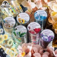 Mr. Paper 6 Style 300cm/roll Aesthetic Flower PET Tape Creative Vase Hand Account Material Decorative Stationery Tape TV Remote Controllers