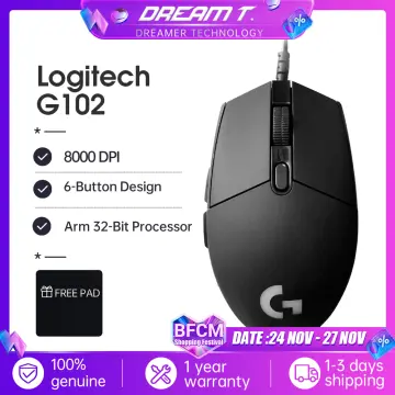 Logitech G203 Wired Gaming Mouse, 8,000 DPI, Rainbow Optical Effect  LIGHTSYNC RGB, 6 Programmable Buttons, On-Board Memory, Screen Mapping,  PC/Mac Computer and Laptop Compatible - Black 